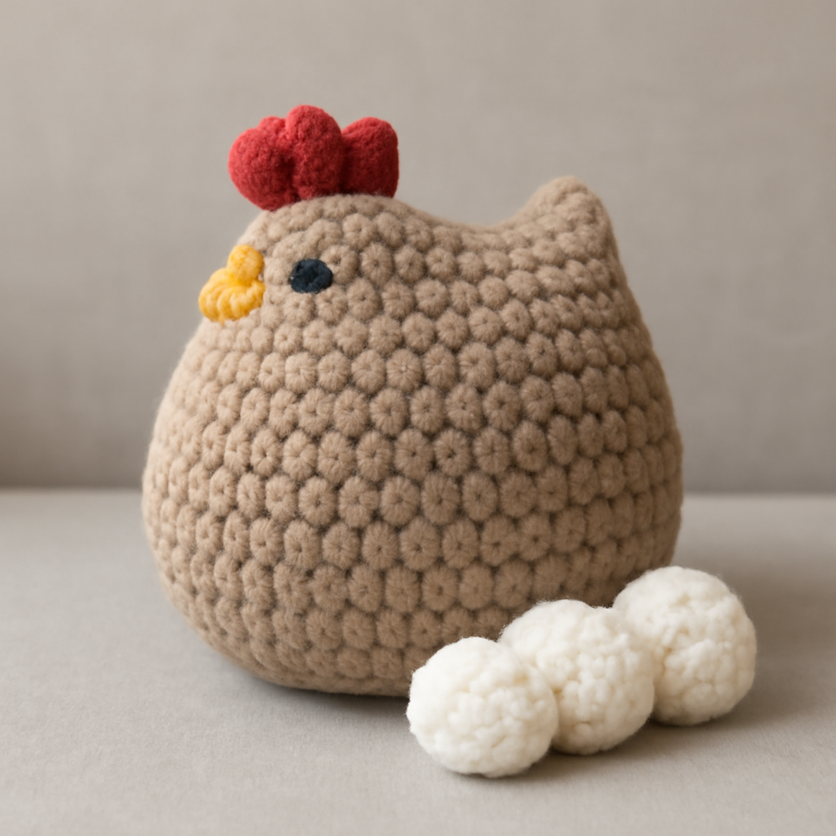Charming Crochet Chicken Plush: Whimsical Amigurumi Delight