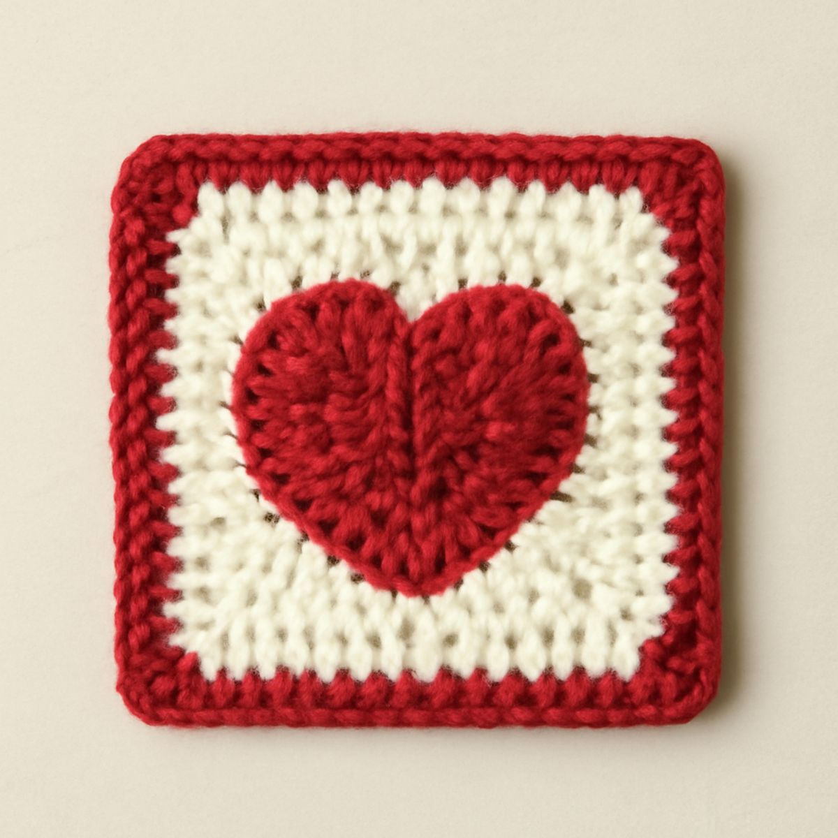 Cozy Crochet Heart Square Pattern for Beginners