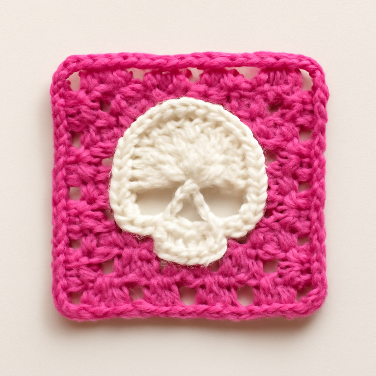 Cozy Crochet Skull Square: Fun for Halloween crafting!