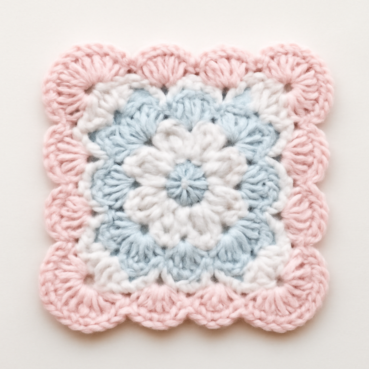 Charming Crochet Square Motif: A Pastel Floral Delight