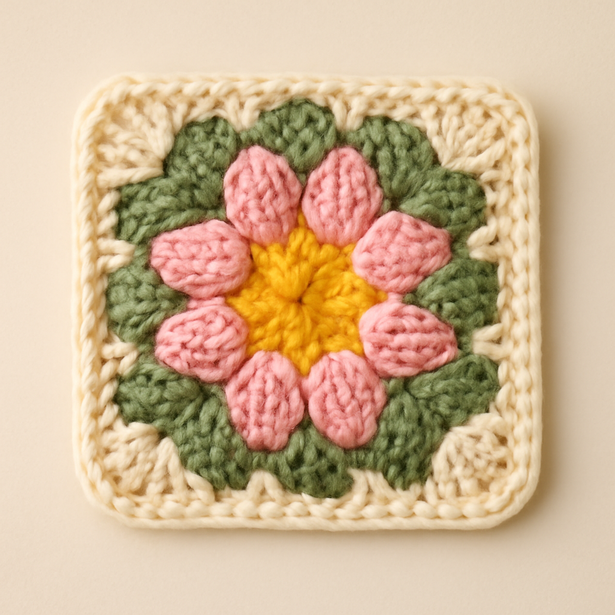 Cheerful Flower Granny Square: A Colorful Crochet Delight