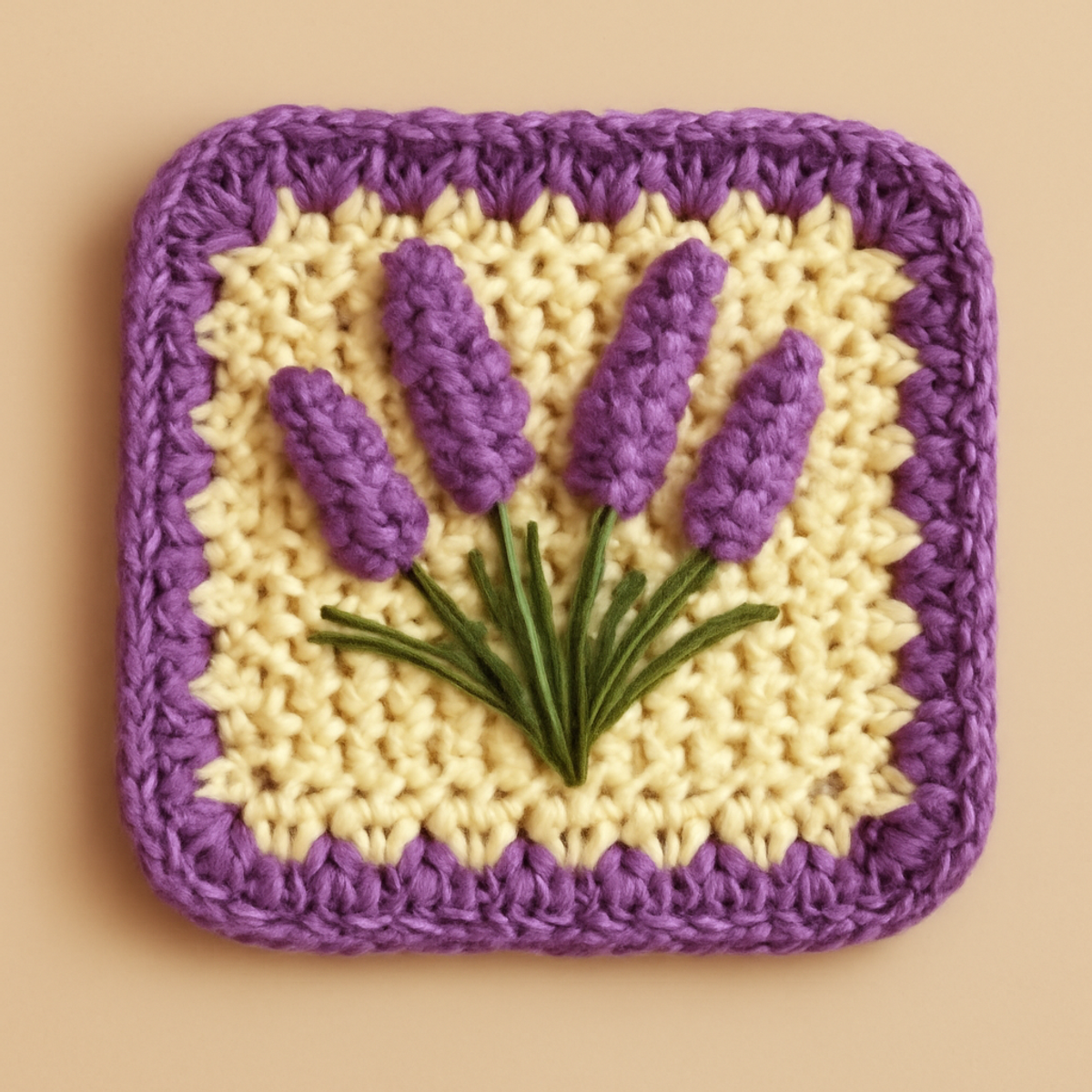 Delightful Lavender Crochet Square: A Cozy Floral Tutorial