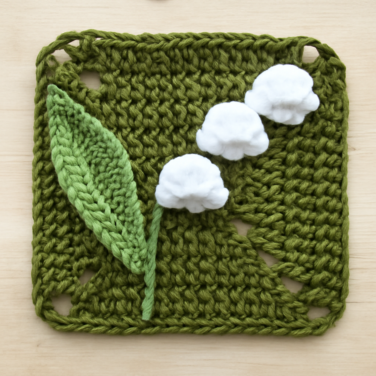 Lily of the Valley Crochet Square: Whimsical Floral Charm