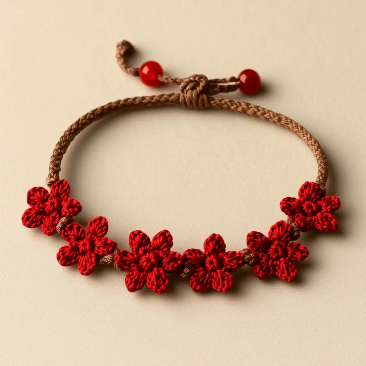 crochet flower bracelet