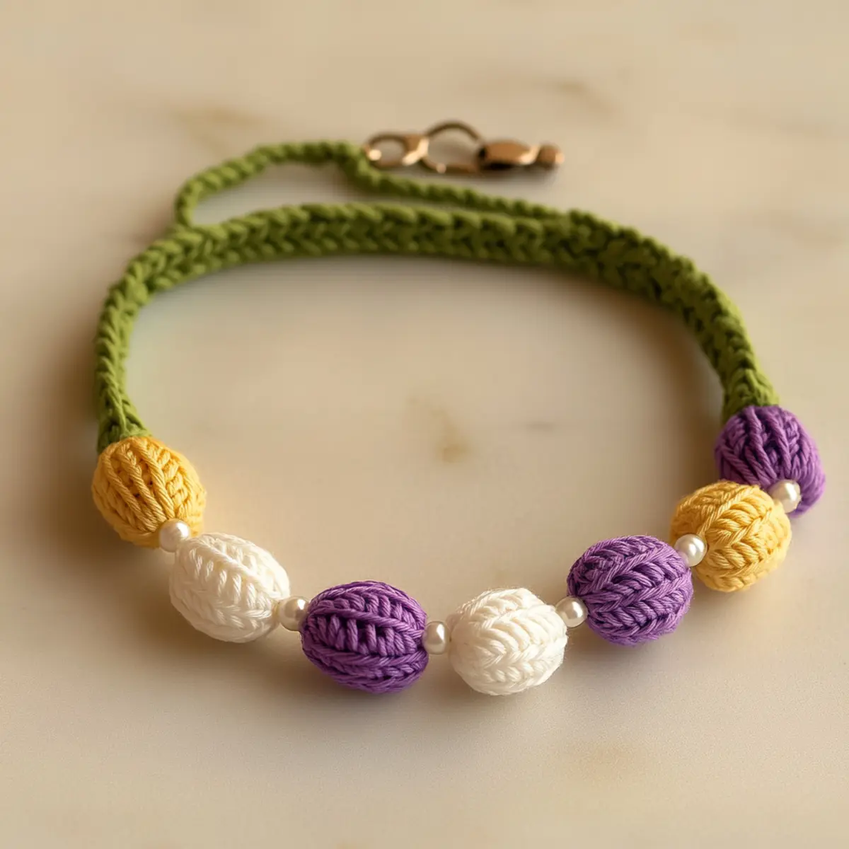 crochet tulip bracelet