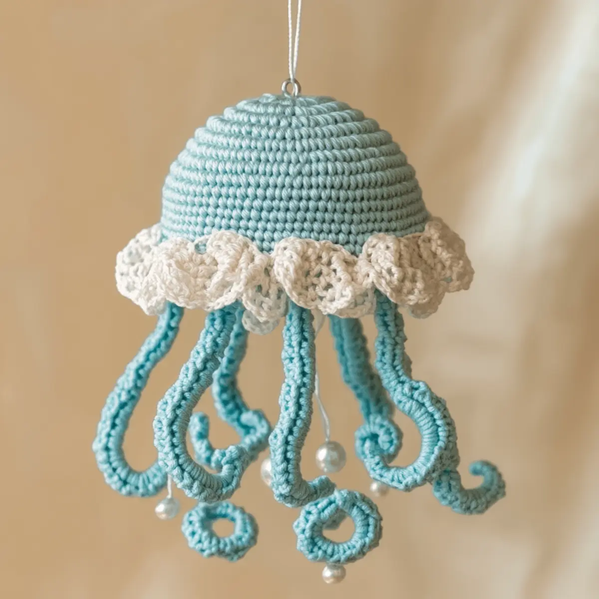 crochet jellyfish ornaments