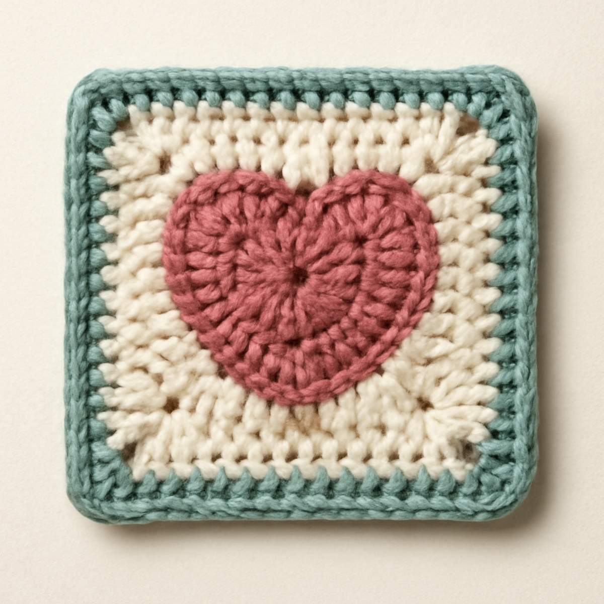 Charming Crochet Heart Square: A Cozy Beginner’s Delight