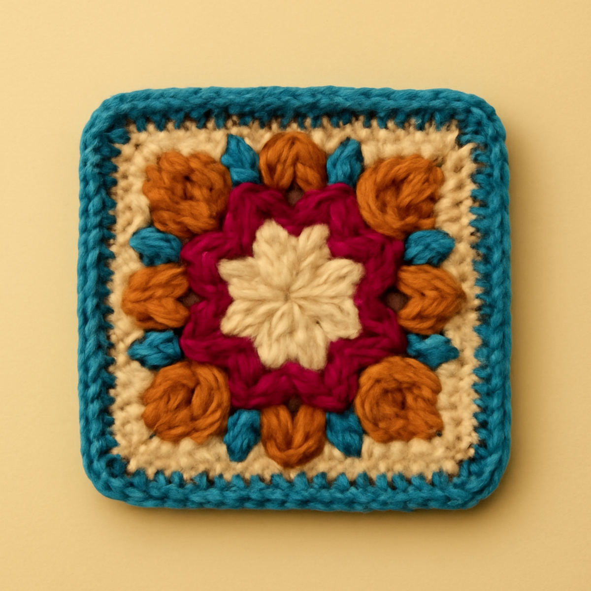 Vibrant Floral Crochet Square Pattern for Cozy Decor