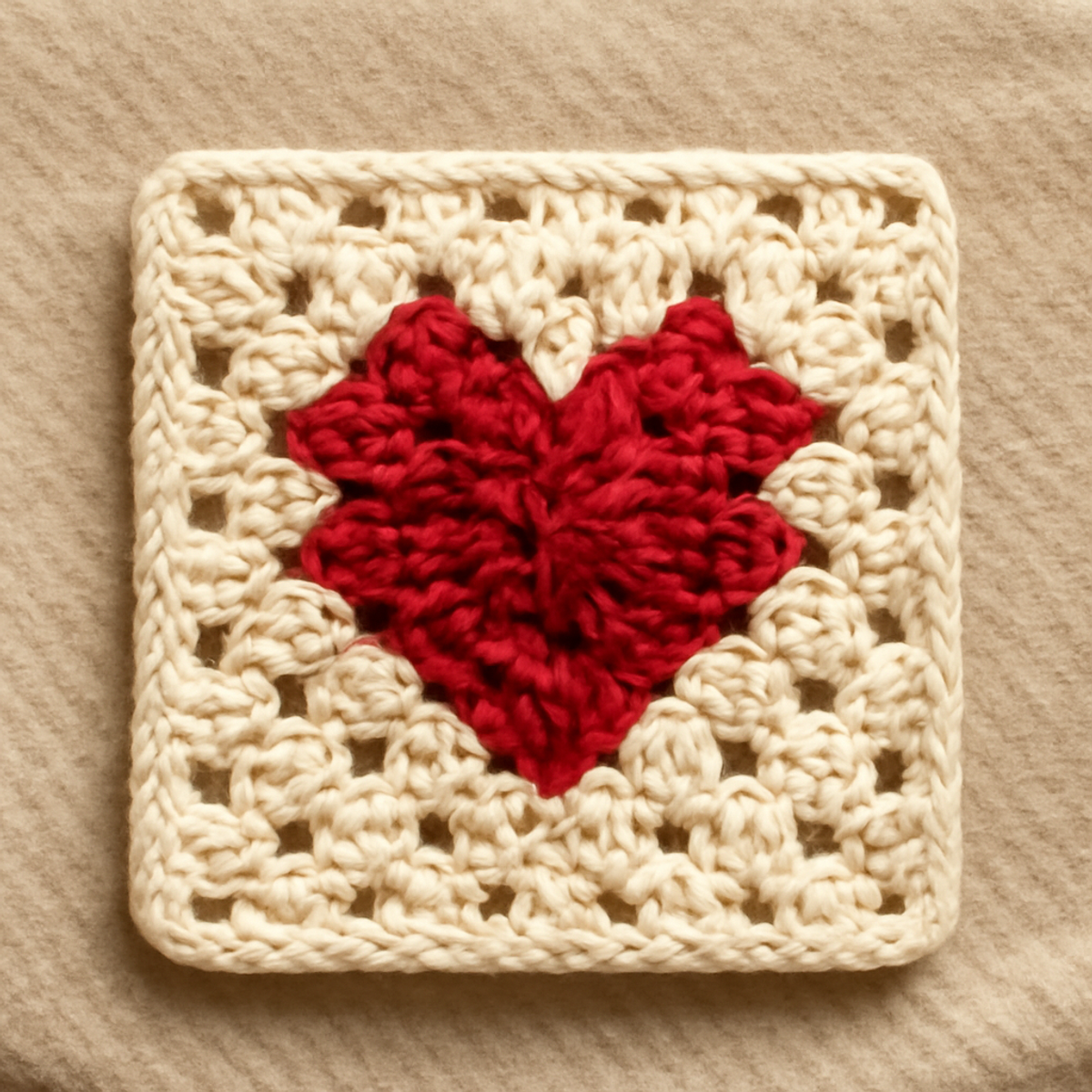 Cozy Granny Square Heart: A Whimsical Crochet Delight
