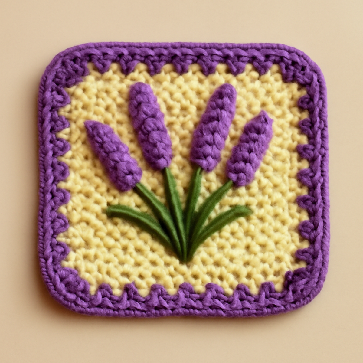 Whimsical Lavender Crochet Square for Cozy Spaces